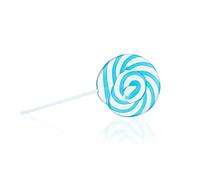 Large Lollipops - Swirly Lollies - Rainbow Lollipops - 100g - 1 Lollipop (Blue & White - Raspberry)
