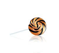 Large Lollipops - Swirly Lollies - Rainbow Lollipops - Lolly - 100g - 1 Lollipop (Black & Orange - Fizzy Orange)