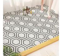 Large Loofah Shower Mat for Inside Shower,Soft PVC Bathroom Floor Mat Massage Bath Mat with Drain,Quick Drying,Anti Mould Shower Mat Bathmat (Brown,80x80cm)