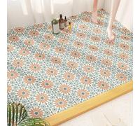 Large Loofah Shower Mat for Inside Shower,Soft PVC Bathroom Floor Mat Massage Bath Mat with Drain,Quick Drying,Anti Mould Shower Mat Bathmat (Pink,40x60cm)