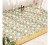 Large Loofah Shower Mat for Inside Shower,Soft PVC Bathroom Floor Mat Massage Bath Mat with Drain,Quick Drying,Anti Mould Shower Mat Bathmat (Yellow,60x90cm)