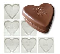 Large Love Heart Chocolate Moulds - 170g - Set of 1, 6, 12 or 60 - Wedding Favours, Valentines Gift or Heart Shaped Easter Egg - Be Mine, Hug Me, Im Yours, Kiss Me, Love You & Smile (Mixed Text x 12)
