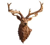 Large Lucky Deer Head Wall Hanging Decoration - Imitation Taxidermy Animal Head for Living Room, Dining Room, American Bar, Retro Cafe - Deer Wall Art Décor