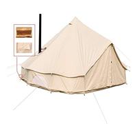 Large Luxury 4 Season Waterproof Cotton Bell Tent Yurt Teepee with Stove Jack Hole Ideal for Camping Hiking Christmas Party Beige Color Learned extensively