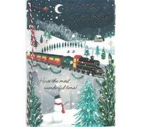 Large Luxury Christmas Card for Son - 26 x 18 cm - Festive Train & Santa Design - To a Very Special Son - Premium Quality with Envelope - Merry Christmas Greeting Card