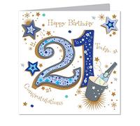 Large Luxury Handmade 21st Birthday Card - Male