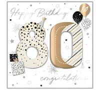 Large Luxury Handmade 80th Birthday Card - Male