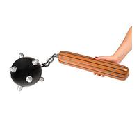 Large Mace Inflate (30") Inflatable Mace Soft Toy for Renaissance Halloween Knight Prop Accessory Spikey Ball and Chain., Black and Brown, Multy