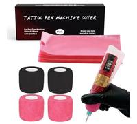 Large Machine Pen Covers with Grip Wraps- LEAYOKA 200pcs Tattoo Machine Covers and 4pcs Grip Tape Tattoos Pen Cover Grip Cover Tattoo Pen Sleeves Combination Tattoos Supplies