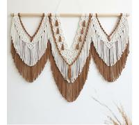 large macrame wall hanging - Boho Tapestry Macrame Wall Decor Art- Chic Bohemian Handmade Woven Tapestry Home Decoration for Bedroom Living Room Apartment Wedding Party - 43"x32" (Beige-Brown)