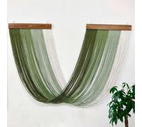 Large Macrame Wall Hanging Nature Cotton,Boho Macrame Tapestry, Woven Tassel Yarn Tapestry, Above Bed Wall Decor for Bedroom, Macrame Wall Decor (Green)
