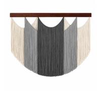 Large Macrame Wall Hanging Tapestry, Boho Cotton Tassel Wall Art | 47.2 x 33.5 Inches, Hand-Knotted Details, Above Bed or Sofa, Living Room, Bedroom