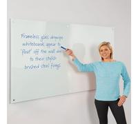 Large Magnetic Glass Whiteboard, 120 x 180 cm, Prestige Frameless Smooth Surface with Steel Backing, 8 Sizes to Choose from - Office, Training & Education, Estates & Facilities