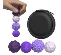 Large Magnetic Sensory Fidget Ball Toy, 4Pcs Silicone Sensory Stress Relief Toys for Adults, Teens with Autism, ADHD, Anxiety, Stocking Stuffers for Women Men Teen Gift (Purple-4, Large)