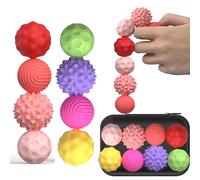 Large Magnetic Sensory Fidget Ball Toy, 8Pcs Silicone Sensory Stress Relief Toys for Adults, Teens with Autism, ADHD, Anxiety, Stocking Stuffers for Women Men Teen Gift (Red and Candy, Large)