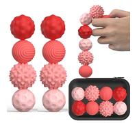 Large Magnetic Sensory Fidget Ball Toy, 8Pcs Silicone Sensory Stress Relief Toys for Adults, Teens with Autism, ADHD, Anxiety, Stocking Stuffers for Women Men Teen Gift (Red, Large)