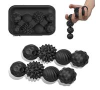 Large Magnetic Sensory Fidget Ball Toy, 8Pcs Silicone Sensory Stress Relief Toys for Adults, Teens with Autism, ADHD, Anxiety, Stocking Stuffers for Women Men Teen Gift (Black, Large)