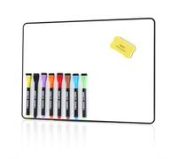 Large Magnetic Whiteboard - A3 Whiteboard with White Board Markers and Erasers, Smooth Writing and Easy to Dry Wipe, Suitable for Kids, Students, Writing, Drawing, Classroom, School, Home and Office