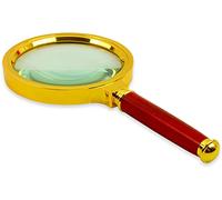 Large Magnifying Glass for Reading Hand Lens - Handheld Magnifier with Real Glass Lens and Strong Magnification for High Clarity