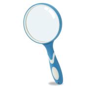 Large Magnifying Glass Handheld, Easy to Hold Shatterproof Rubbery 10X Magnification Glass Lens for Elders Reading Newspapers and Children Observing Nature (Blue)