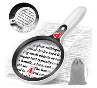 Large Magnifying Glass with light,10X 25X 45X, 36 LED Lights Illuminated Magnifying Glasses for Hobbies for Reading & Hobbies - Low Vision Seniors