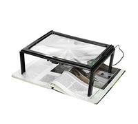 large magnifying glassReading Magnifier, Full Page Magnifiers, Ultra-thin Folding Full-Size Reading Magnifier with 3X Magnifier 4 LED Lights for Elderly and Visually Impaired