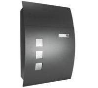 Large Mailbox Steel Wall-Mounted Curved Letterbox Key Lock Parcel Post Box