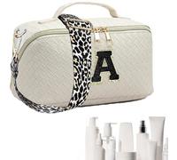 Large Makeup Bag,Travel Bag for Women,Portable Large Capacity Cosmetic Bag - Woven Toiletry Bag Multi-Purpose Classified Storage for Women Her Mother Bridesmaid Friend, white us, se beskrivning