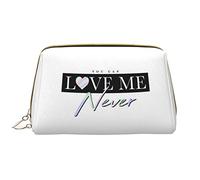 Large Makeup Bag Travel Cosmetic Organizer Leather Portable Waterproof Zipper Makeup Bag for Women and Teen Girls Shiny Love Me