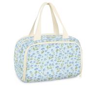 Large Makeup Bag with Compartments - Women's Travel Toiletry Bag, Water-Resistant Cosmetic Organiser with Hanging Hook, 3-Zone Design for Toiletries & Cosmetics, Veronica Flower