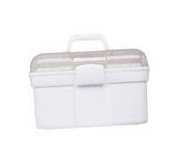 Large Makeup Case Pp Portable Storage Box for Makeup Artists | White Finish, Large-capacity Container, Convenient to Carry, Beauty Working Use, Well-made Pp Construction