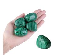 Large Malachite Crystal Stone - 8x6x1.7cm Hand Polished Oval for Meditation, Reiki & Home Decor - Natural Worry Stone for Stress Relief, Energy Balancing & Desk Display