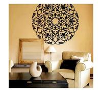 Large Mandala Wall Stencil for Painting Reusable Damask Medallion Template for Feature Walls, Living Room, Floors Big Round Flower Vintage Floral Pattern DIY Art Home Décor(50cmX50cm)