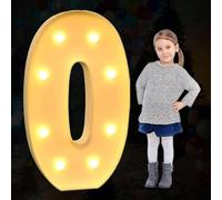 Large Marquee Letter Light Up, Decorative LED Alphabet Lights, Party Decor Pre-cut Foam Board Set for Wedding Birthday Holiday, Letter O, 100cm-3.3ft