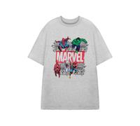 (Large) Marvel Short Sleeved T-Shirt (Mens Grey)