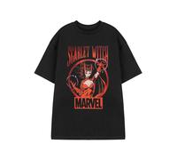 (Large) Marvel Short Sleeved T-Shirt (Womens Black)