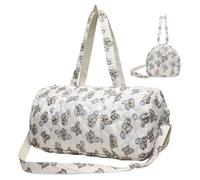 Large Maternity Bag - Grey Waterproof Polyester Cotton Quilted Diaper Bag with Large Capacity, Baby Bag with Adjustable Shoulder Strap, Hospital Luggage for Birth Stay