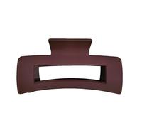Large Matte Hair Claw Clip, Square Design, Brown Colour