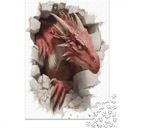 Large Mature Dragons Crawling Out of Cracks And Rubble1000 Piece Impossible for Adults Games Gifts Kids Challenge Jigsaw