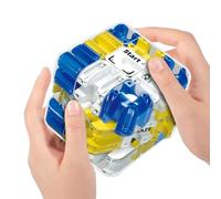 Large Maze Cube with 3D Balls - 8.5cm Brain Teaser Puzzle, Space Awareness Training, Educational Game for Adults and Teenagers, Stress Relief Cube for Development