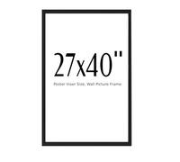 Large MDF Wood 27x40'' Black Wall Poster Frame - Acrylic Safety Front, Durable Picture Frame for Posters, Prints & Artwork Display