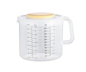 Large Measuring Cup - 2400ml Capacity Measuring Jug with Lid | Measurings Cup with Ergonomic Handle, Splash-Proof Scale Marking Cups Mixing Bowl for Egg Mixing, Salad, Juice Serving