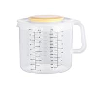 Large Measuring Cup with Lid - 2400ml Capacity Mixing Bowl with Scale Markings, Ergonomic Handle Splash Proof Design for Egg Mixing Salad Preparation Juice Serving Kitchen Use
