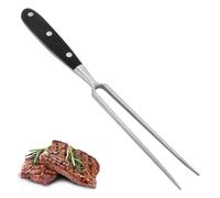 Large Meat Fork, 12 Inch Stainless Steel Meat Fork with Wooden Handle, Long Carving Fork for Kitchen Roast Grilling BBQ