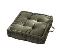 Large Meditation Floor Pillow - Thick Square Seat Cushion for Adults, Portable Tatami Cushion with Handle for Yoga, Balcony, Living Room & Outdoor Use
