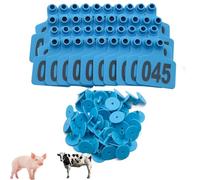 Large, medium and small plastic livestock ear tags for cattle ear tags are suitable for pigs, goats and cattle animal identification ear tags, No. 001-500 Blue 6*7.5cm (2.36*2.95in) 401-500