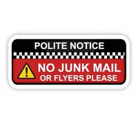 Large-Medium Sized No Junk Mail Sticker for Letterbox Door or Window/Effective Deterrent for Nuisance Junk Mail and Leaflets/Weatherproof Removable & Wipeable / / /