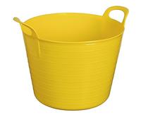 Large Medium Small Flexi Tub Garden Home Flexible Colour Rubber Storage Container Bucket Polyethylene Flex Tub- MADE IN U.K. (Small 14 Liter, Yellow)