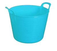 Large Medium Small Flexi Tub Garden Home Flexible Colour Rubber Storage Container Bucket Polyethylene Flex Tub- MADE IN U.K. (Large 42 Liter, Sky Blue)