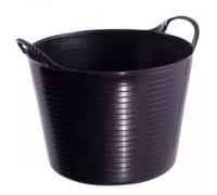 Large Medium Small Flexi Tub Garden Home Flexible Colour Rubber Storage Container Bucket Polyethylene Flex Tub- MADE IN U.K. (Large 42 Liter, Black)